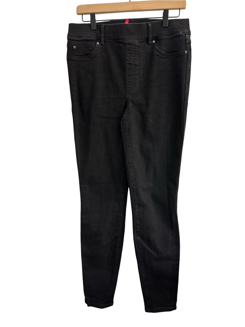 SPANX Women Jeans Large Black Tall Pull On‎ Shaping Comfort Stretch High Rise